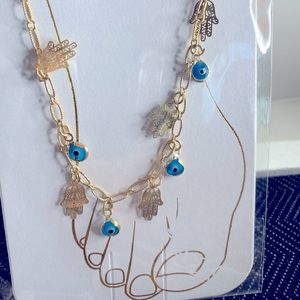 Evil eye and Hamsa anklet